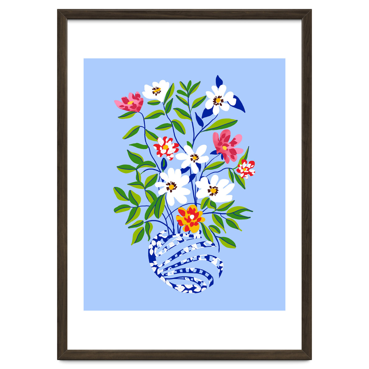 The Floopy Planter, Abstract Flower Pot Illustration, Pop Bohemian Eclectic Botanical, Flower Colorful Blossom