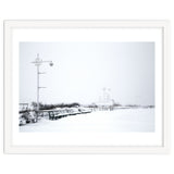 Street light and Bench in Winter snowscape thumbnail