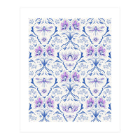 Bohemian Garden Blue Pattern (Print Only)