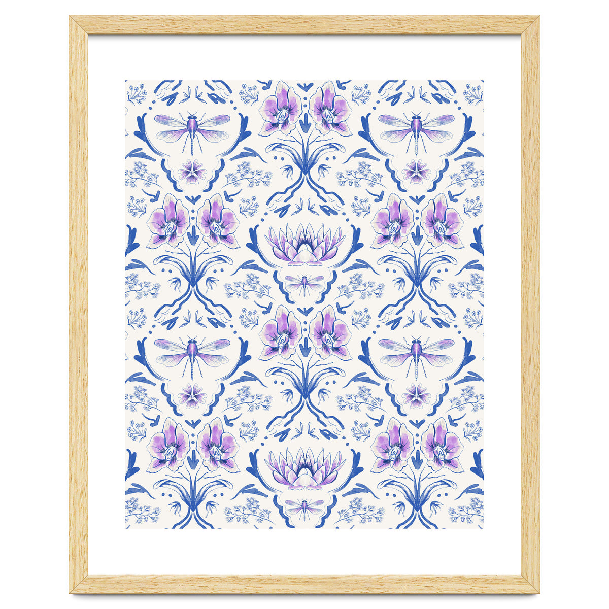 Bohemian Garden Blue Pattern