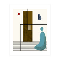 Solitude & Reflection, Abstract Concept Art, Meditation Rustic Eclectic Minimalism, Scandinavian Neutral (Print Only)