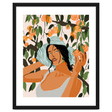 The Orange Grove, Bohemian Woman Summer Travel, Fashion Botanical Nature Garden, Plants Fruits Juicy thumbnail