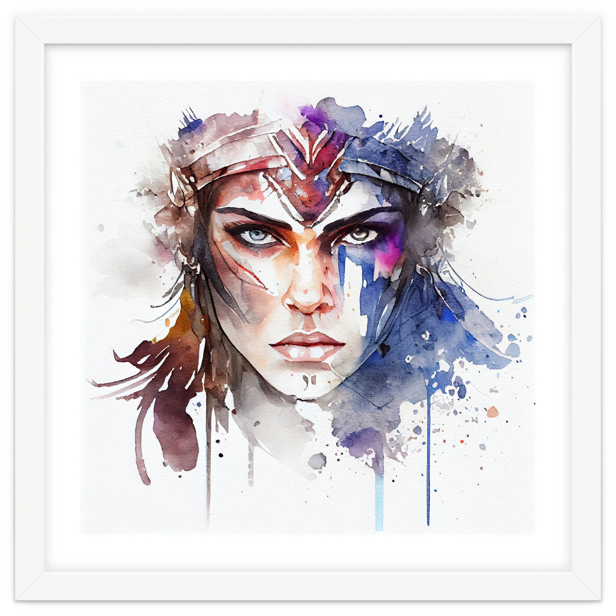 Watercolor Warrior Woman #1