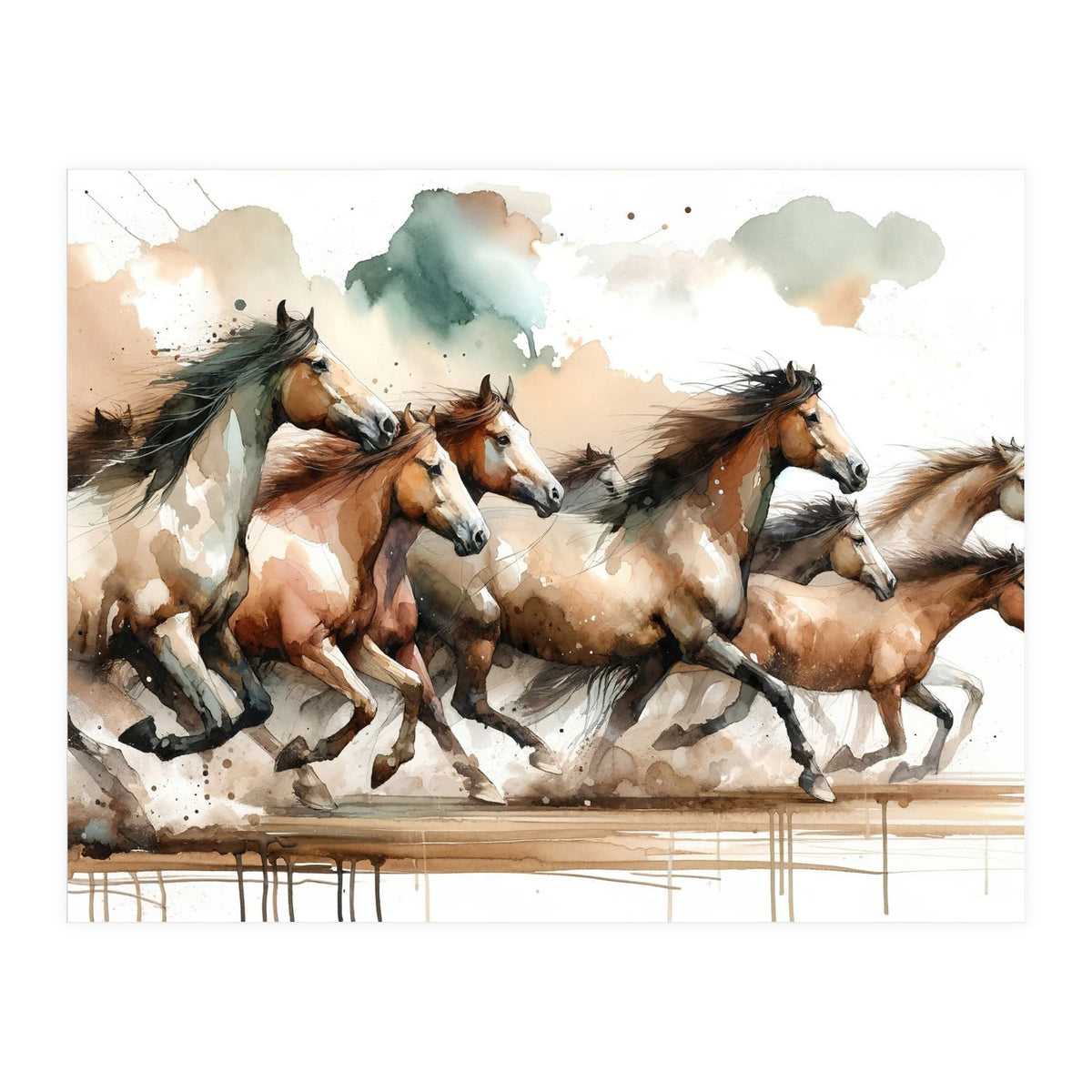 Horses Galloping (Print Only)