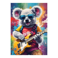 Koala Playing Guitar, Rock Graffiti (Print Only)