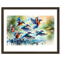 Kingfishers In Flight