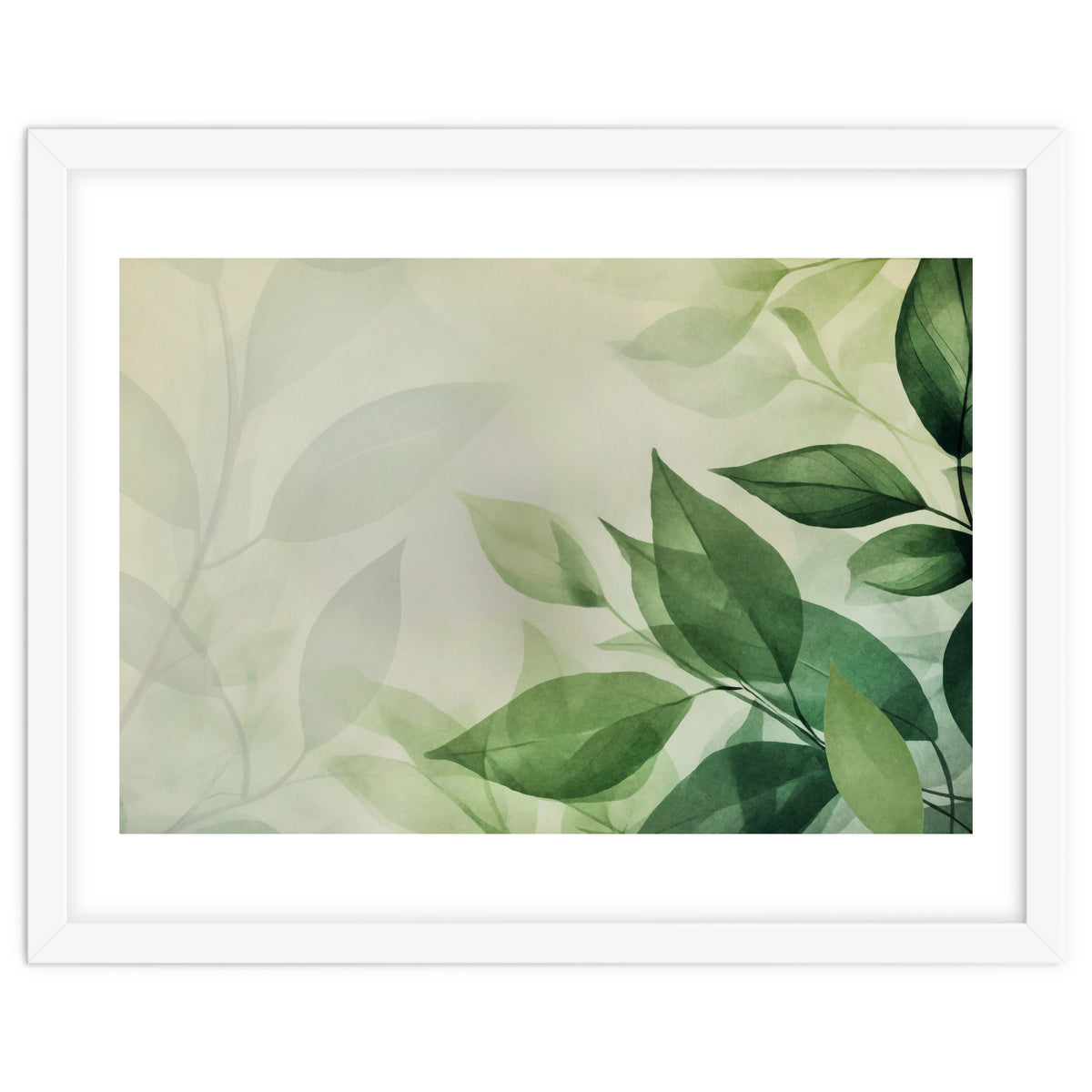 Botanical Serenity Green Leaves