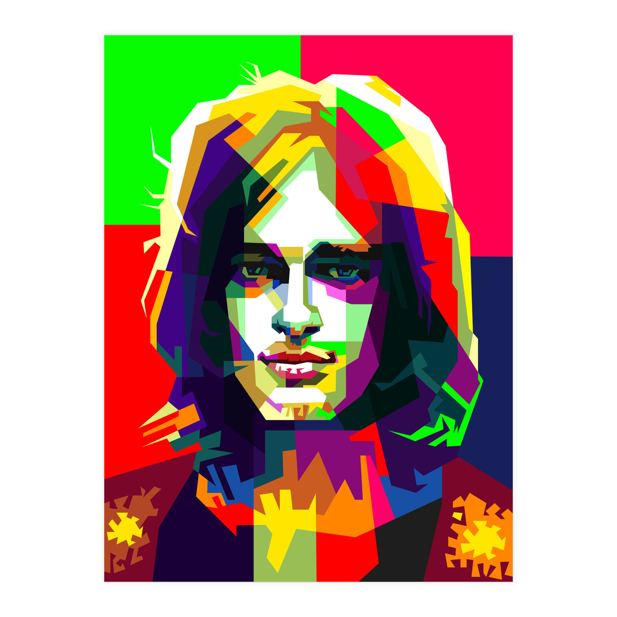 David Gilmour Pink Floyd Classic Rock Art WPAP (Print Only)