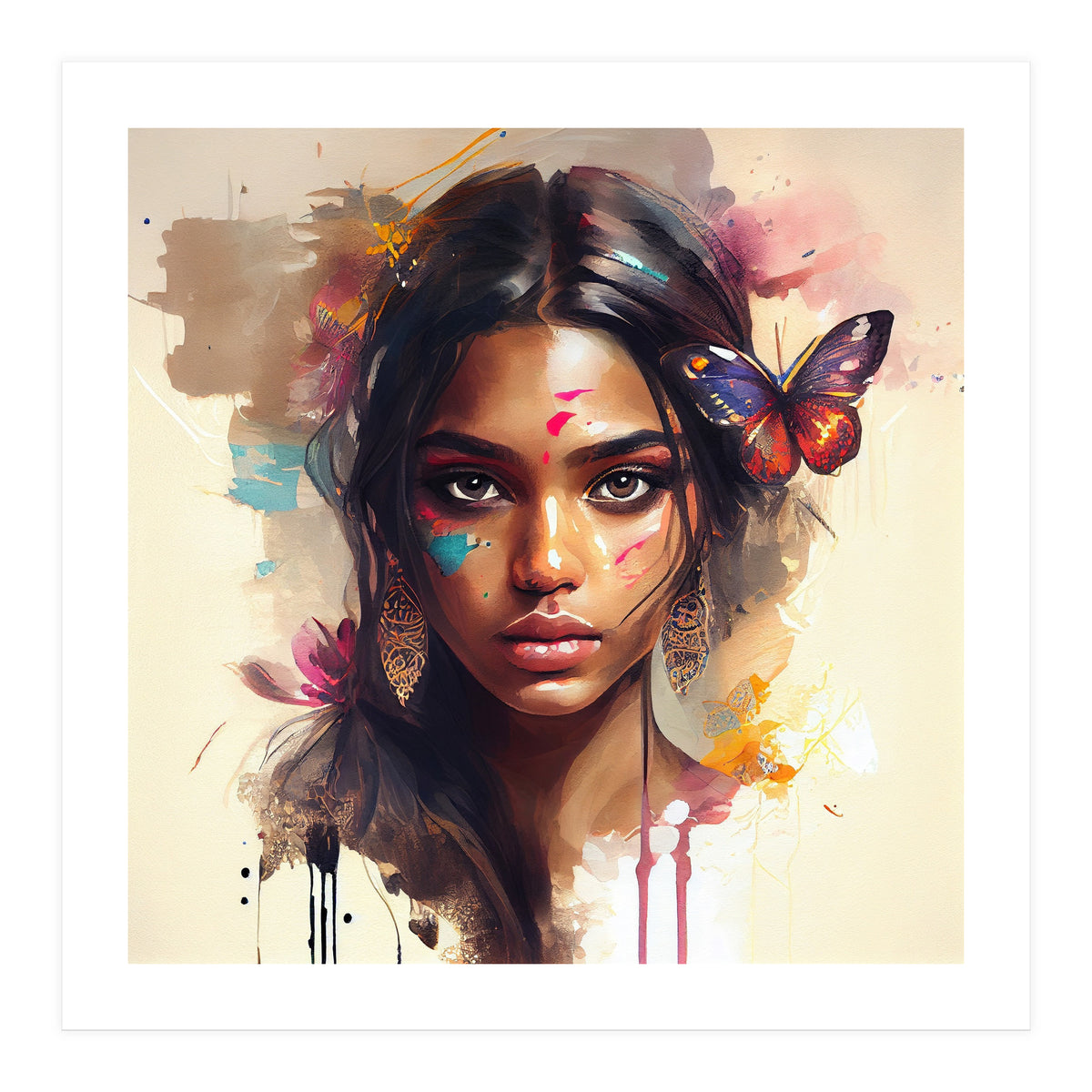 Watercolor Hindu Woman #1 (Print Only)