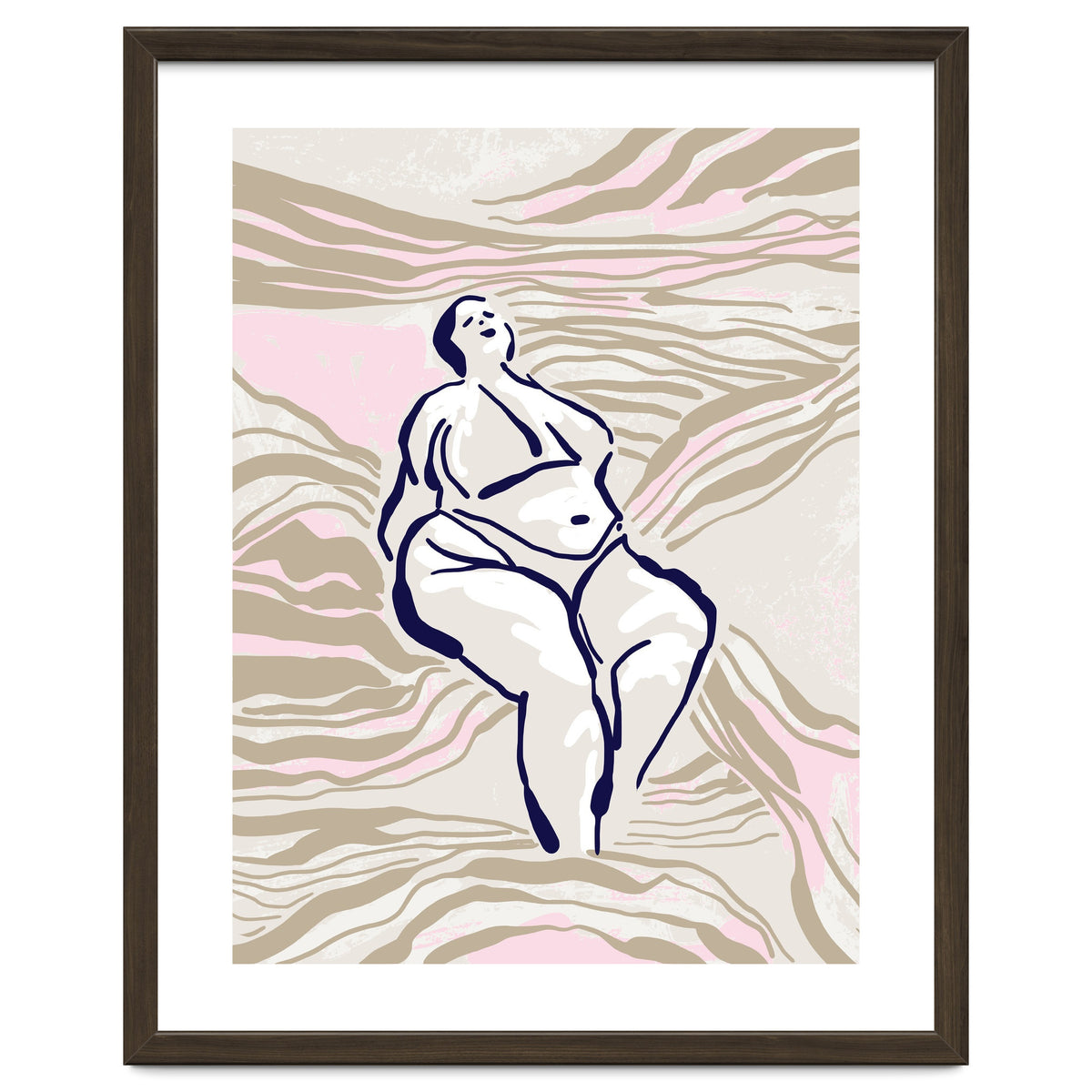 Follow the lines Serene woman in the water