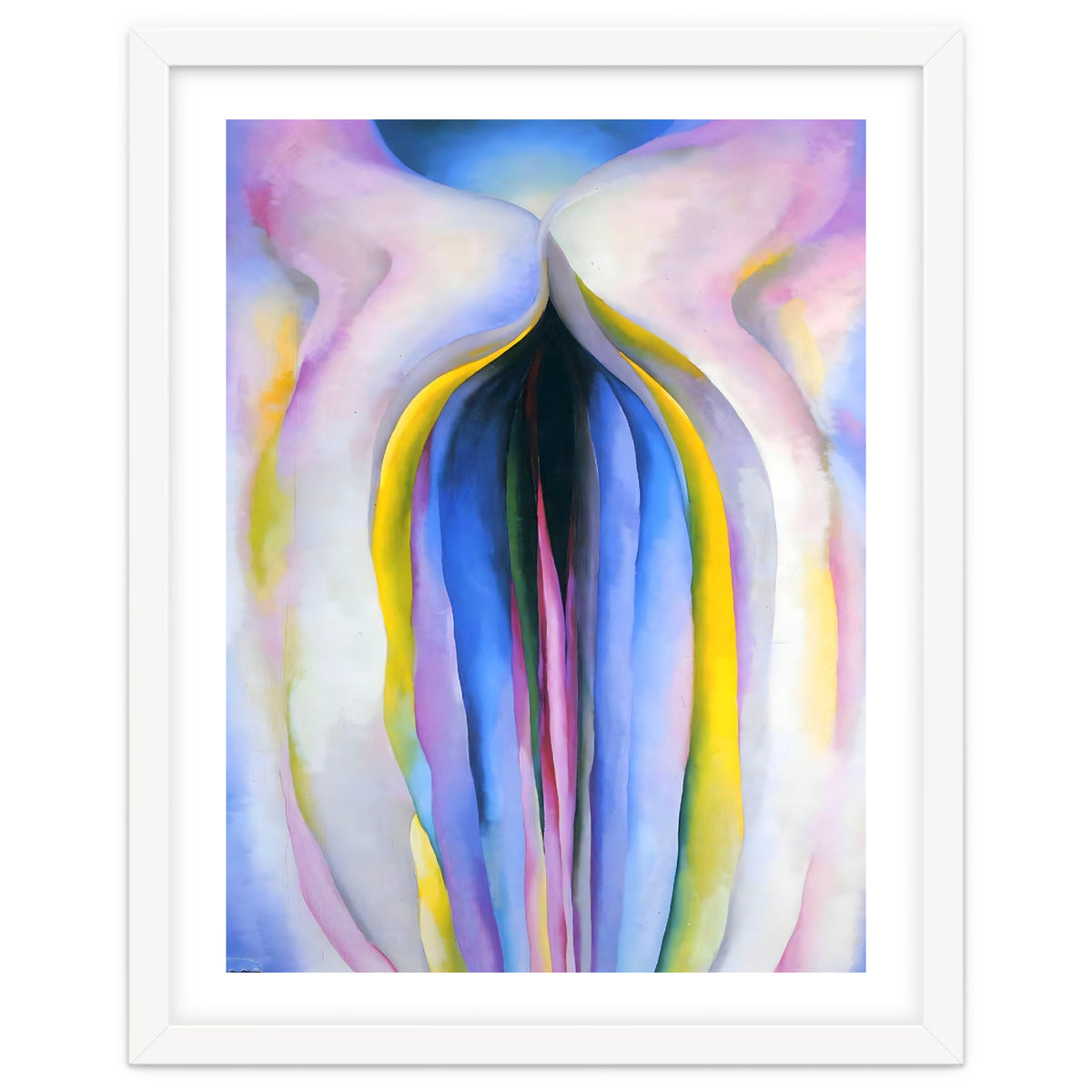 Georgia O’Keeffe – Grey Line with Black, Blue and Yellow (1923) | Elegant Abstract Modernist Composition with Bold Color Contrast