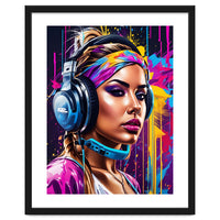 Girl In Headphones, Graffiti