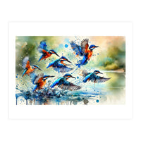 Kingfishers In Flight (Print Only)