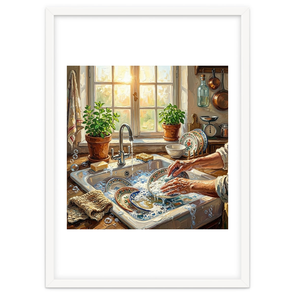 Cozy Kitchen Oil Painting