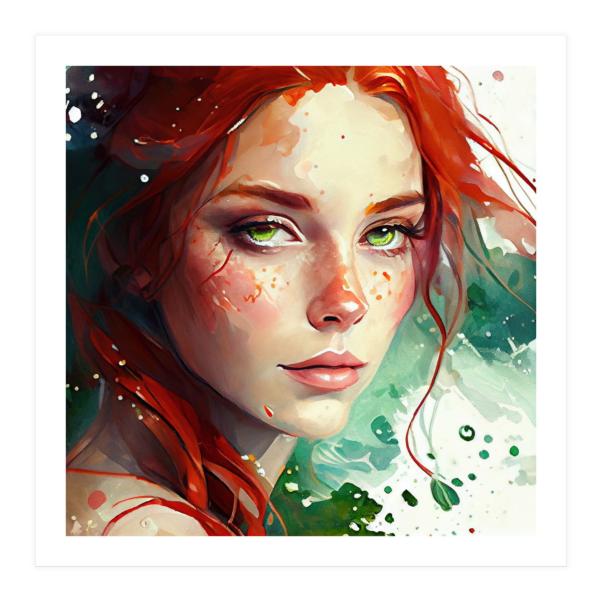Watercolor Little Mermaid (Print Only)