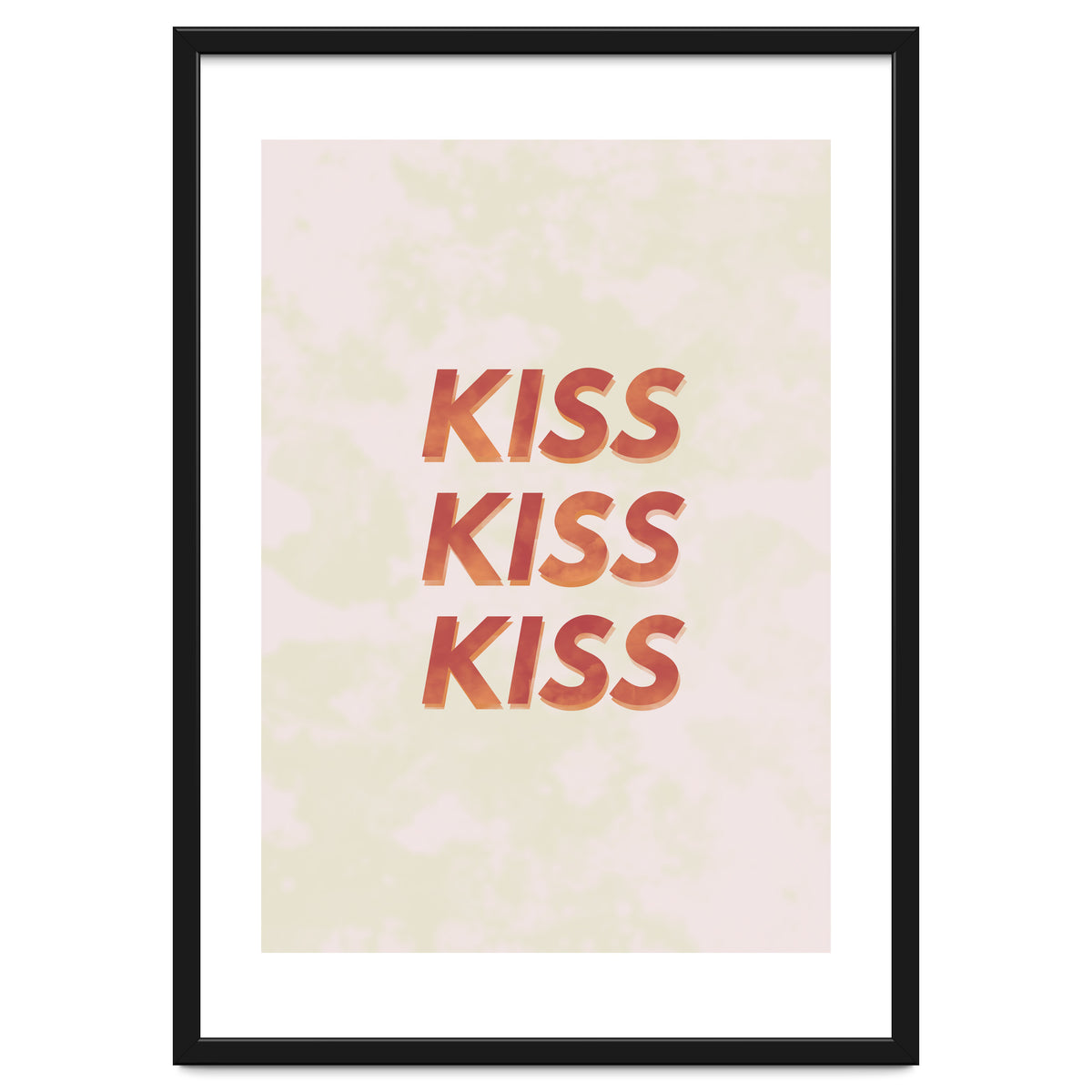 Kiss Kiss Kiss Love Typography
