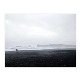 Family walking on the black sand beach - Iceland  (Print Only) thumbnail