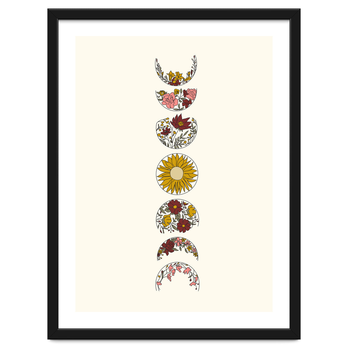 Floral Phases Of The Moon