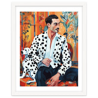 Dalmatian, Dog Pet Fashion Animal Print, Eclectic Man Formal Suit Bohemian Colorful Vintage People