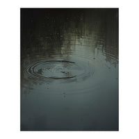 Moody Rain Puddle Ripples Oil Painting (Print Only)