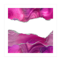 Magenta & Silver Agate Texture 08  (Print Only)