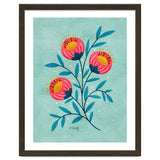 Teal And Coral Flowers thumbnail