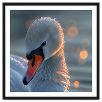 Close Up Of A Swan With Water Droplets