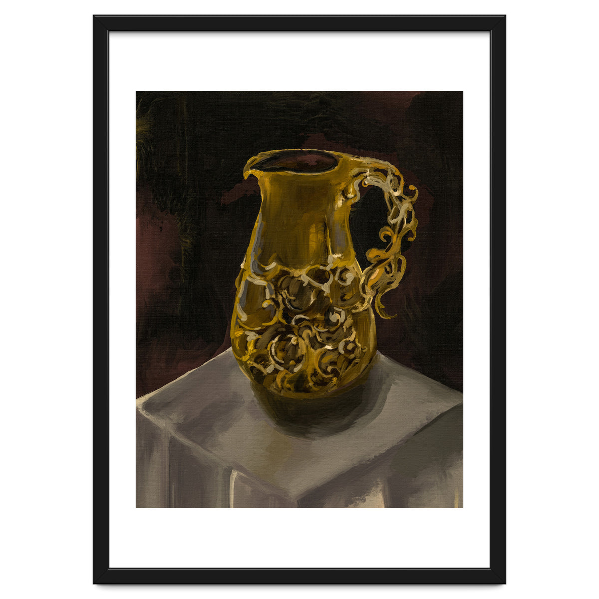 Golden Jug oil painted