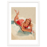 Pinup Girl Posing On A Beach thumbnail