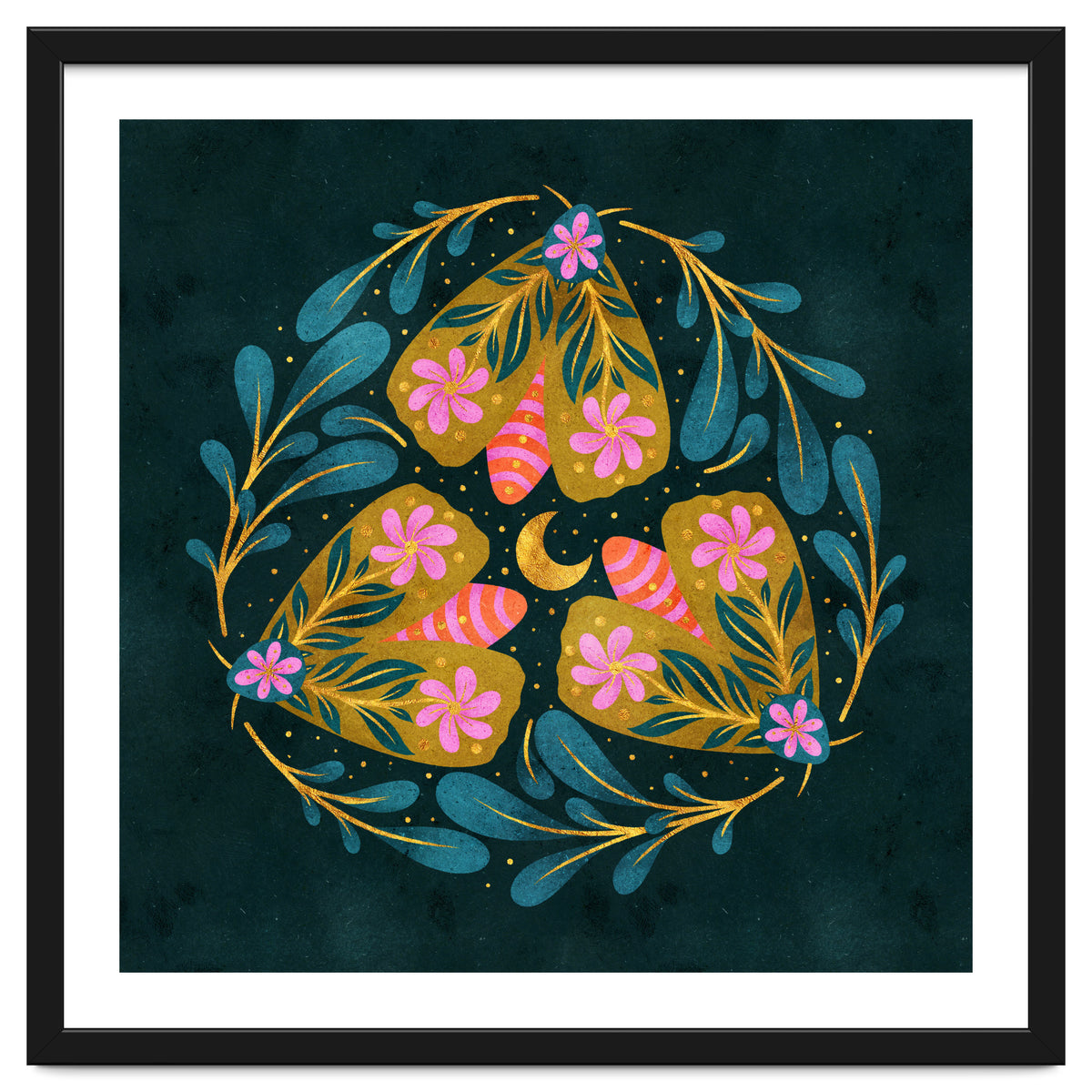 Floral Moths and Moon