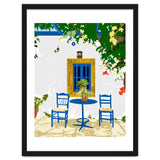 Greek Vacay For Two, Evil Eye Santorini Travel Summer, Eclectic Travel Architecture White Buildings Cafe thumbnail