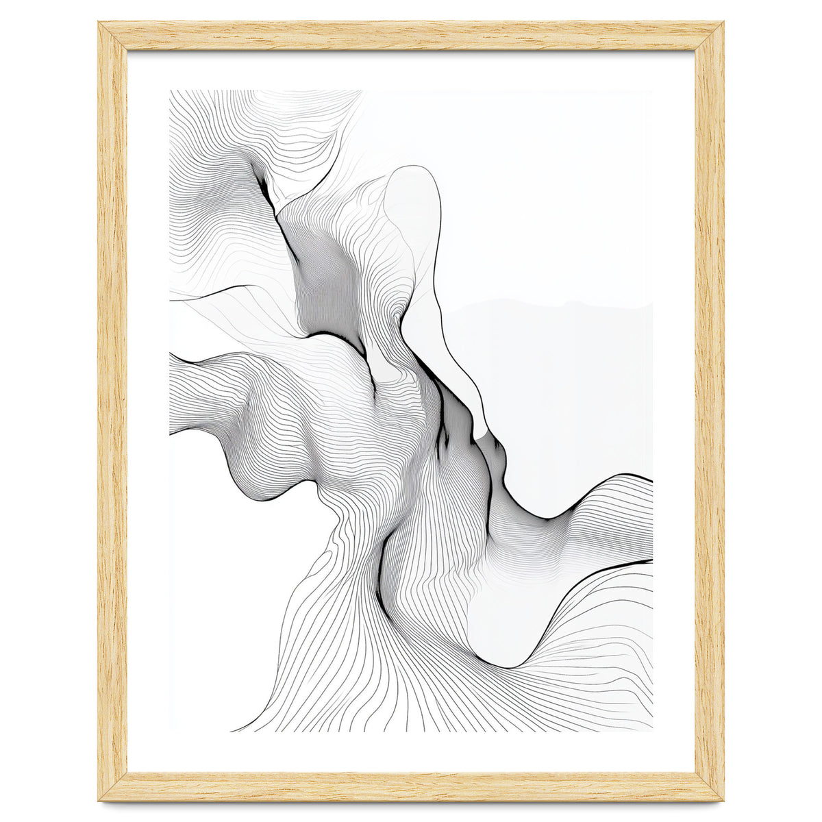 Abstract Black And White Flowing Lines