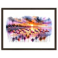 Flamingo Sunset On The Coast