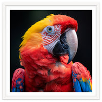 Scarlet Macaw Parrot Headshot Vibrant Colors