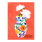 The Flowerpot, Floral Nature Watercolor Painting, Eclectic Bohemian Blossom Plants, Maximalism Contemporary Boho (Print Only) thumbnail