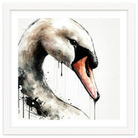 Watercolor Swan Portrait