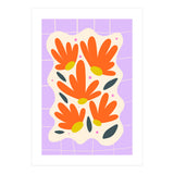 Modern Grid Floral Violet (Print Only) thumbnail