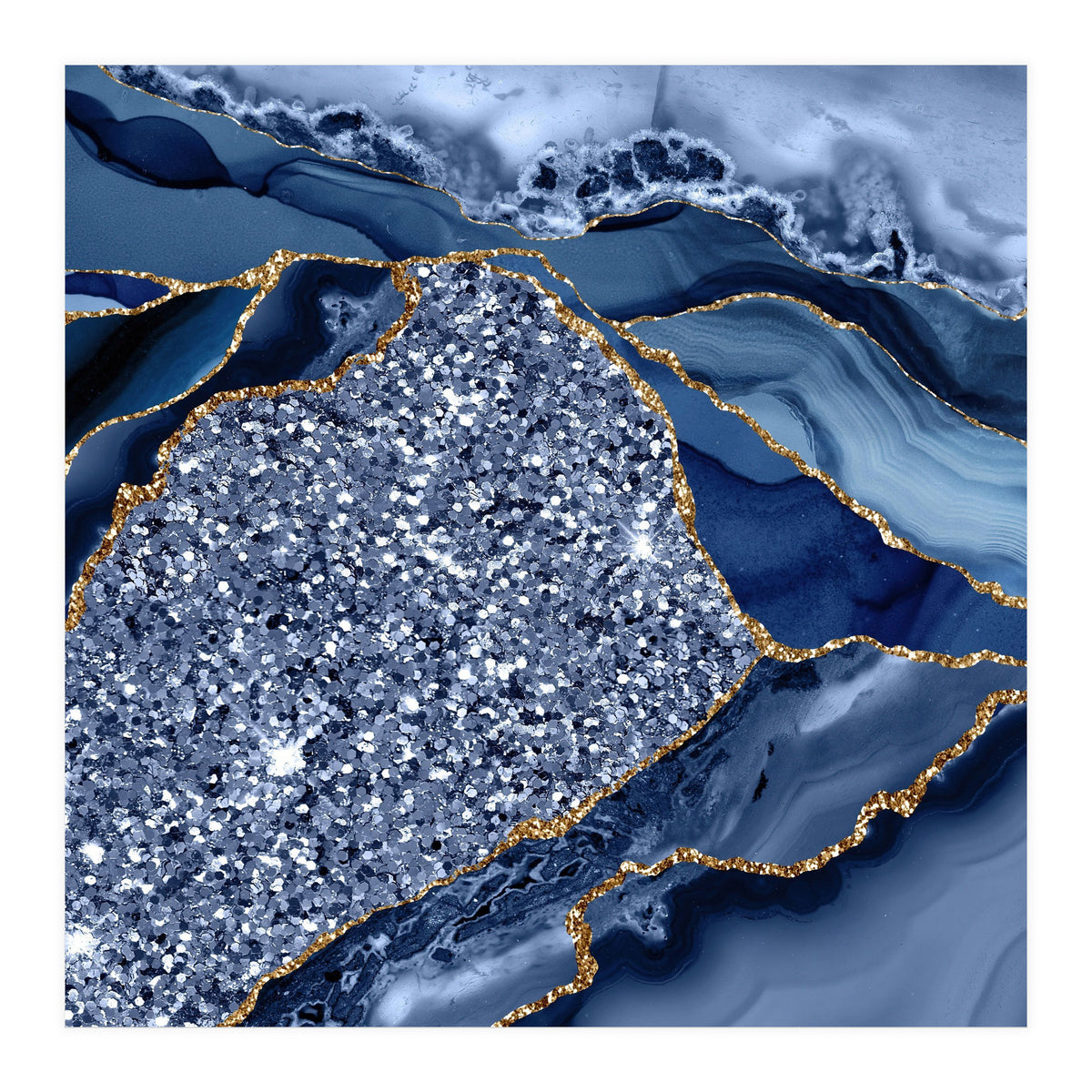 Agate Glitter Ocean Texture 08 (Print Only)