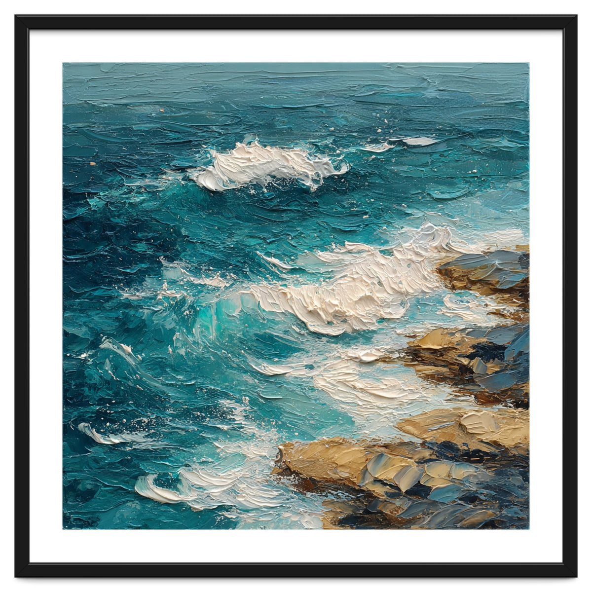 Dynamic Coastal Swell with Sculpted Turquoise Waves