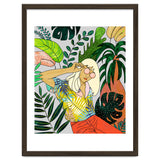 Spring Break, Tropical Bohemian Travel Line Art, Woman Fashion Palm Forest Jungle Watercolor Nature thumbnail