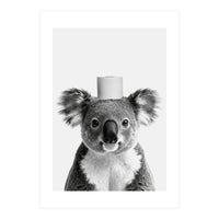 Koala, Toilet Paper Crown, Cute Animal Bathroom Art (Print Only)
