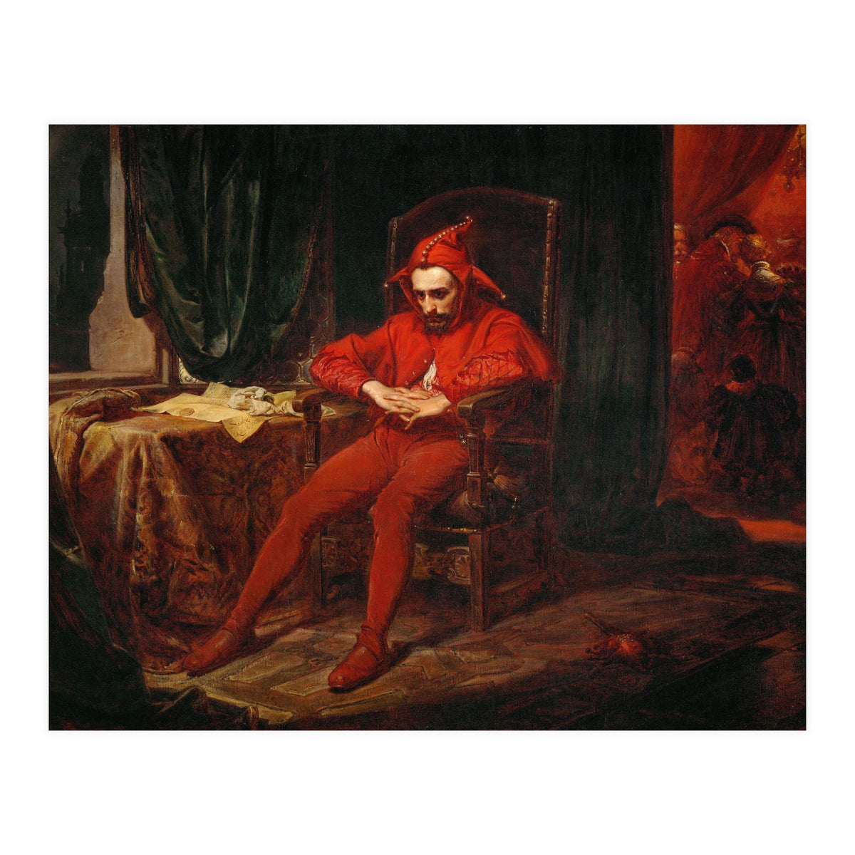 The court jester Stanczyk receives news of the loss of Smolensk (1514). (Print Only)