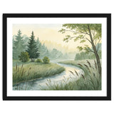 Misty Morning Riverbank: A Woodland Sanctuary thumbnail