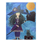 Cassandra, the Little Witch, with Merlin, the cat, and Circe, the Raven (Print Only) thumbnail