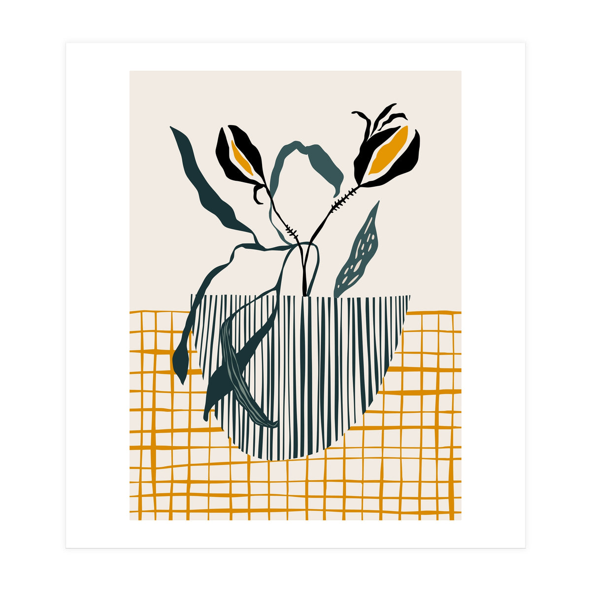 Midcentury plant pot light (Print Only)