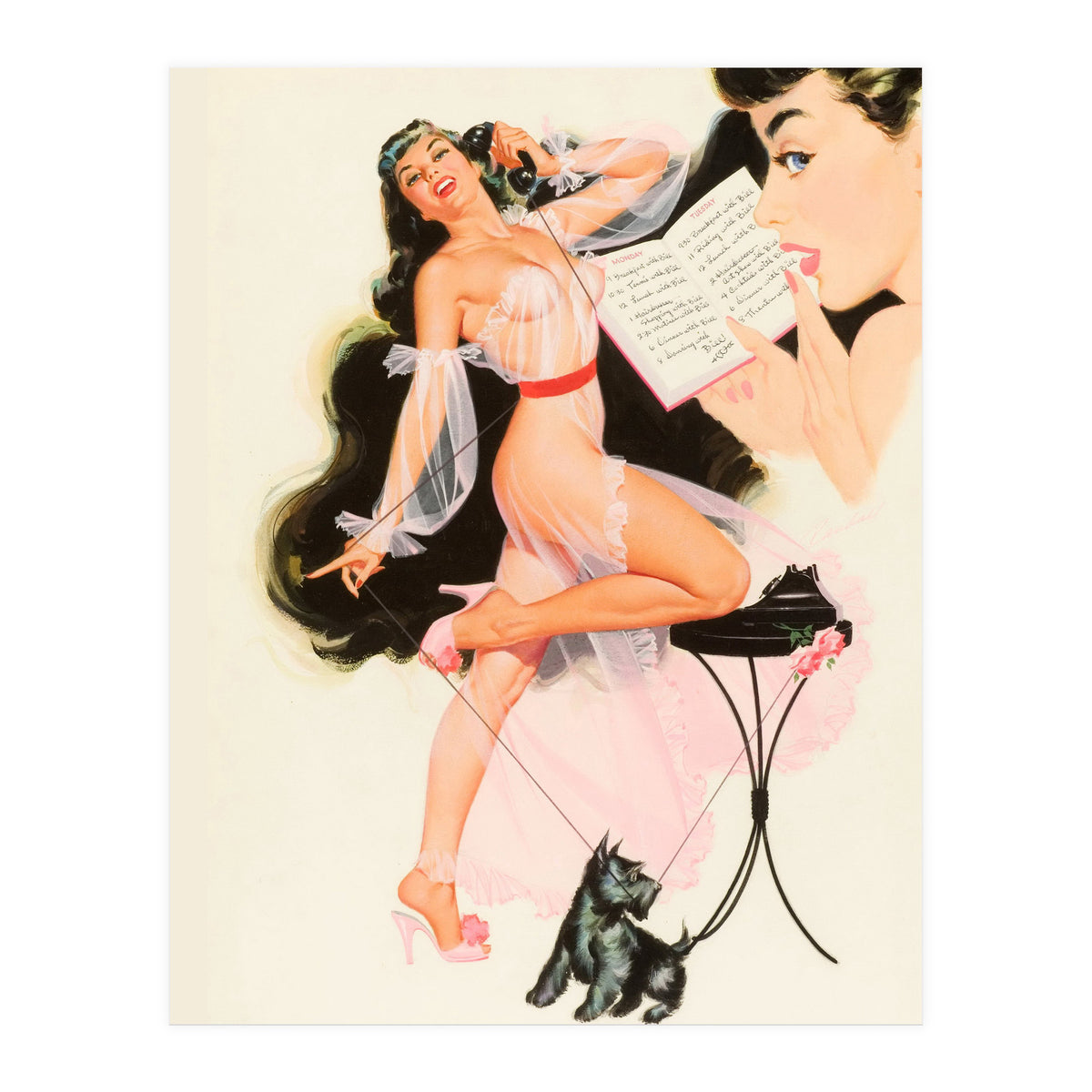 Pinup Girl Dating With Bill (Print Only)