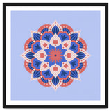 Mandala flower - blue and coral thumbnail
