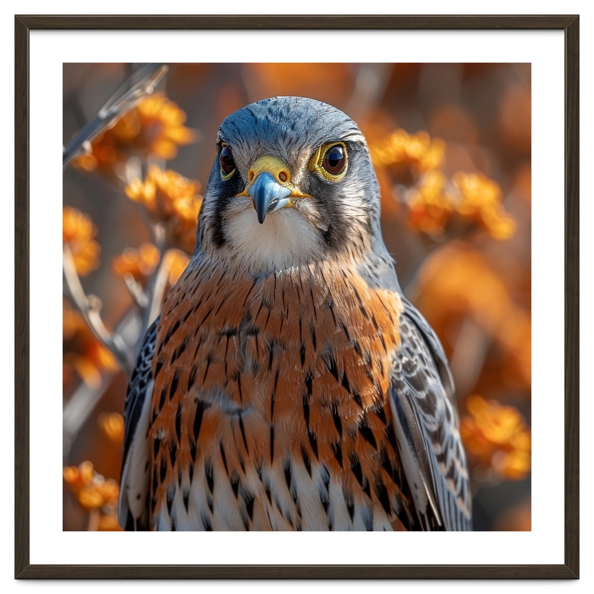Close Up Of A Kestrel Bird Of Prey