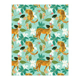 Cheetah Jungle, Wildlife Nature Wild Cats Tigers Leopard Botanical Animals Mint Quirky Illustration (Print Only) thumbnail