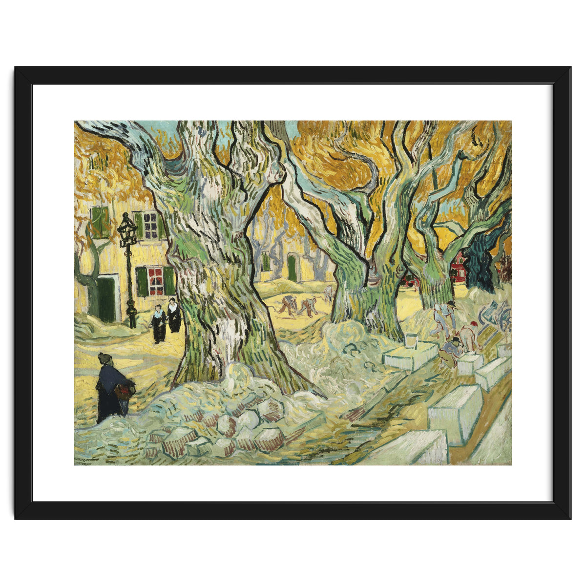 VINCENT VAN GOGH: The Road Menders. Date/Period: 1889. Painting. Oil on canvas.